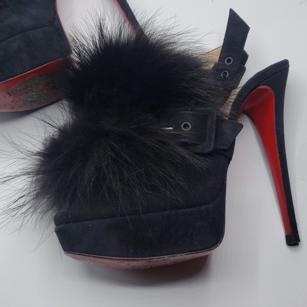 Christian Louboutin Splash fur heels